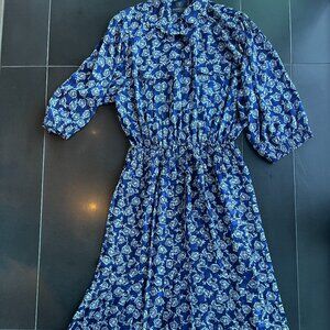 Mayeelok France Women's Blue Midi Dress "M"